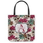 Sugar Skulls & Flowers Canvas Tote Bag - Large - 18"x18" (Personalized)