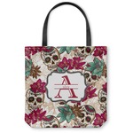 Sugar Skulls & Flowers Canvas Tote Bag - Small - 13"x13" (Personalized)