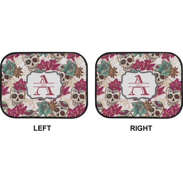 Sugar Skulls & Flowers Car Floor Mats (Back Seat) (Approval)