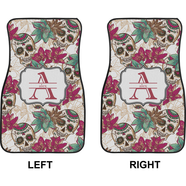 Sugar Skulls & Flowers Car Mat Front - Approval