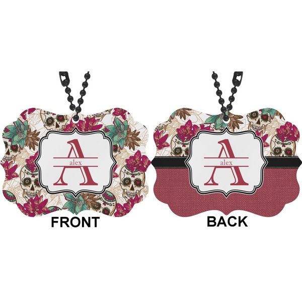 Sugar Skulls & Flowers Car Ornament (Approval)