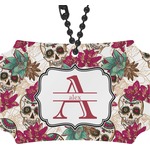 Sugar Skulls & Flowers Rear View Mirror Ornament (Personalized)