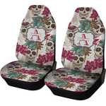 Sugar Skulls & Flowers Car Seat Covers (Set of Two) (Personalized)