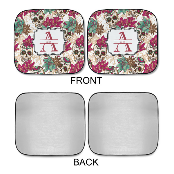 Sugar Skulls & Flowers Car Sun Shades - APPROVAL