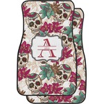 Sugar Skulls & Flowers Car Floor Mats (Front Seat) (Personalized)