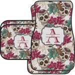 Sugar Skulls & Flowers Car Floor Mats Set - 2 Front & 2 Back (Personalized)