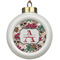 Sugar Skulls & Flowers Ceramic Ball Ornament (Personalized)