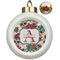 Sugar Skulls & Flowers Ceramic Ball Ornaments - Poinsettia Garland (Personalized)
