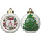 Sugar Skulls & Flowers Ceramic Christmas Ornament - X-Mas Tree (APPROVAL)