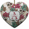 Sugar Skulls & Flowers Ceramic Flat Ornament - Heart (Front)