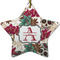 Sugar Skulls & Flowers Ceramic Flat Ornament - Star (Front)