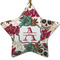 Sugar Skulls & Flowers Star Ceramic Ornament w/ Name and Initial