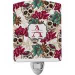 Sugar Skulls & Flowers Ceramic Night Light (Personalized)