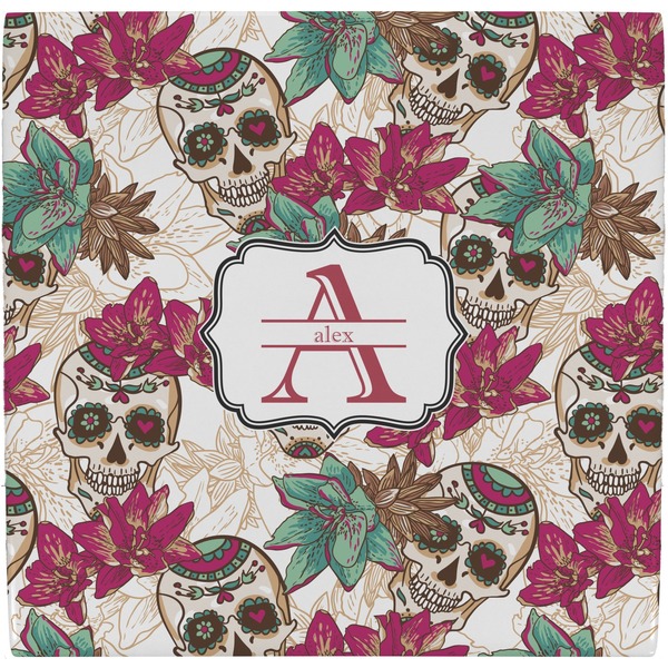 Custom Sugar Skulls & Flowers Ceramic Tile Hot Pad (Personalized)
