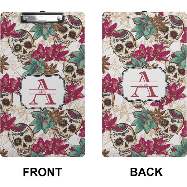 Sugar Skulls & Flowers Clipboard (Legal) (Front + Back)