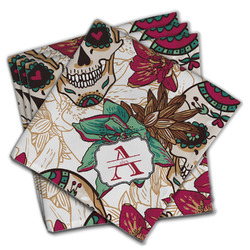 Sugar Skulls & Flowers Cloth Napkins (Set of 4) (Personalized)