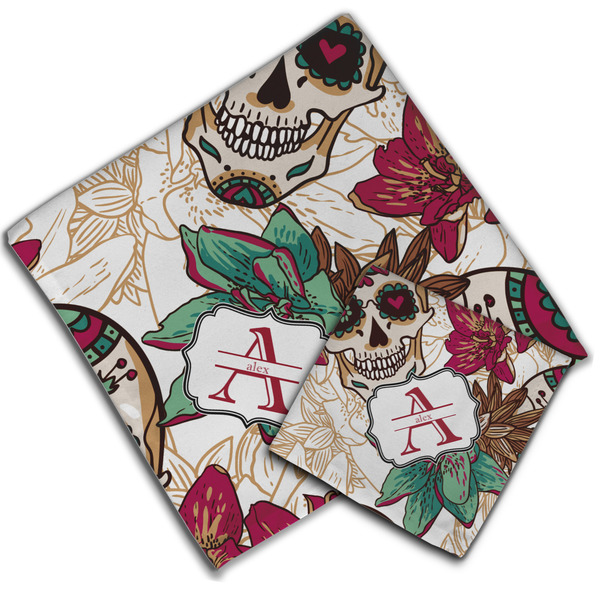 Sugar Skulls & Flowers Cloth Napkins - Personalized Lunch & Dinner (PARENT MAIN)