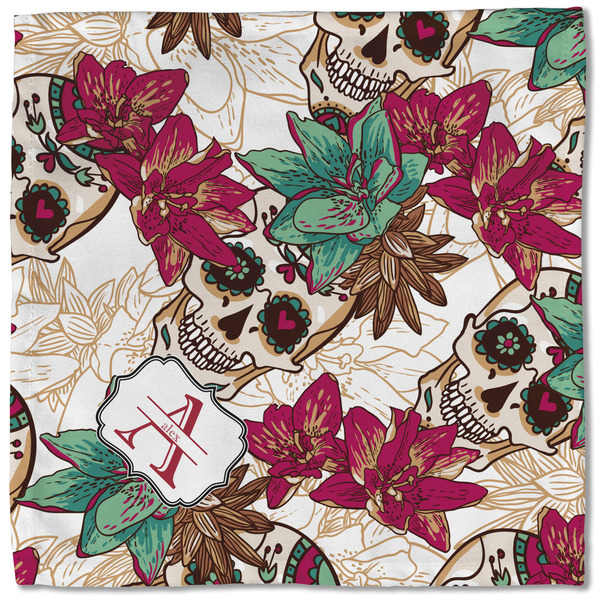 Sugar Skulls & Flowers Cloth Napkins - Personalized Lunch (Single Full Open)