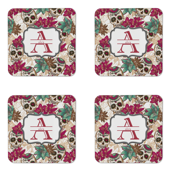Sugar Skulls & Flowers Coaster Set - APPROVAL