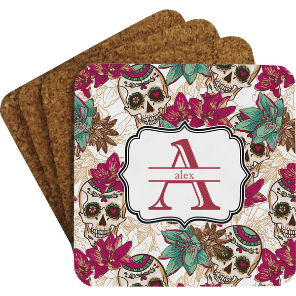 Sugar Skulls & Flowers Coaster Set (Personalized)