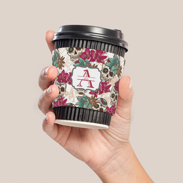 Sugar Skulls & Flowers Coffee Cup Sleeve - LIFESTYLE