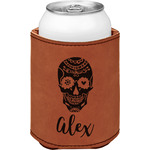 Sugar Skulls & Flowers Leatherette Can Sleeve - Double Sided (Personalized)