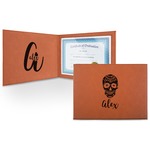 Sugar Skulls & Flowers Leatherette Certificate Holder (Personalized)
