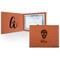 Sugar Skulls & Flowers Cognac Leatherette Diploma / Certificate Holders - Front and Inside - Main