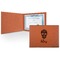 Sugar Skulls & Flowers Cognac Leatherette Diploma / Certificate Holders - Front only - Main