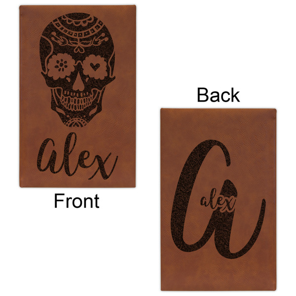 Sugar Skulls & Flowers Cognac Leatherette Journal - Double Sided - Apvl