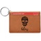 Sugar Skulls & Flowers Cognac Leatherette Keychain ID Holders - Front Credit Card