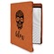 Sugar Skulls & Flowers Cognac Leatherette Zipper Portfolios with Notepad - Main
