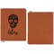 Sugar Skulls & Flowers Cognac Leatherette Zipper Portfolios with Notepad - Single Sided - Apvl