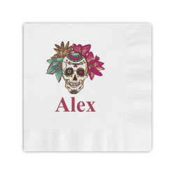 Sugar Skulls & Flowers Coined Cocktail Napkins (Personalized)