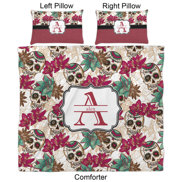 Sugar Skulls & Flowers Comforter Set - King - Approval