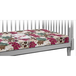 Sugar Skulls & Flowers Crib Fitted Sheet (Personalized)