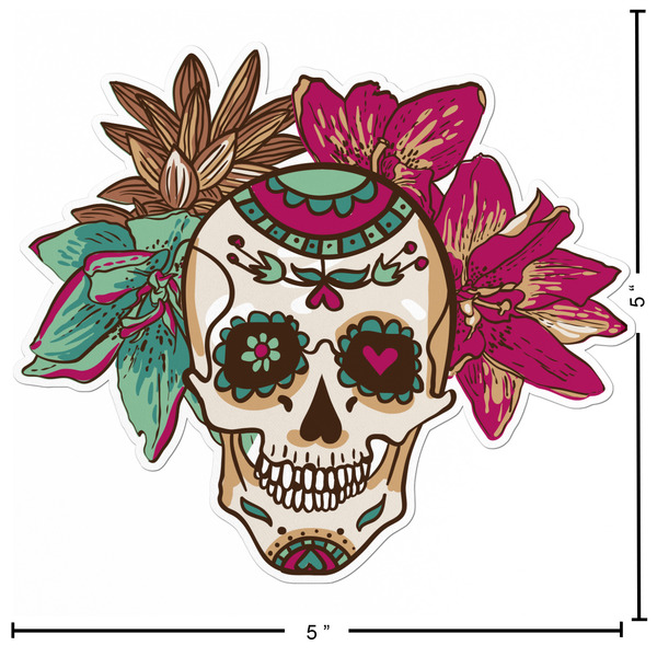 Sugar Skulls & Flowers Custom Shape Iron On Patches - L - APPROVAL