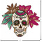 Sugar Skulls & Flowers Custom Shape Iron On Patches - L - APPROVAL