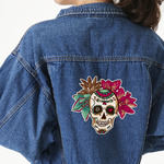Sugar Skulls & Flowers Large Custom Shape Patch - 2XL