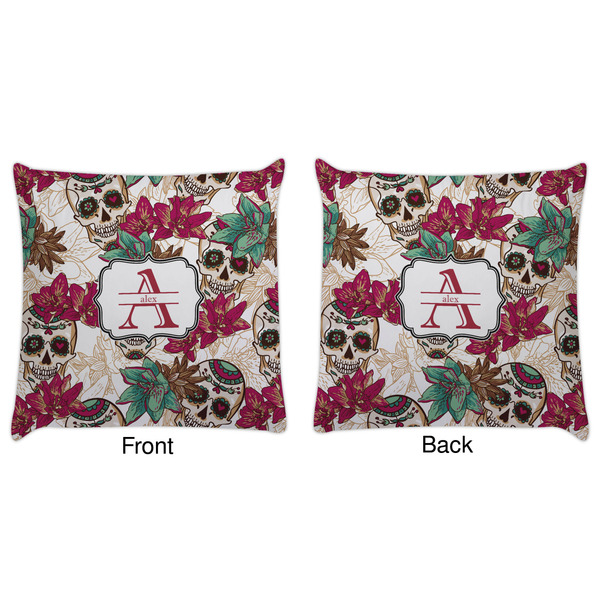 Sugar Skulls & Flowers Decorative Pillow Case - Approval
