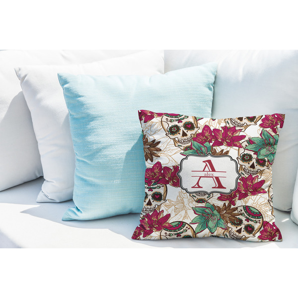 Sugar Skulls & Flowers Decorative Pillow Case - LIFESTYLE 2