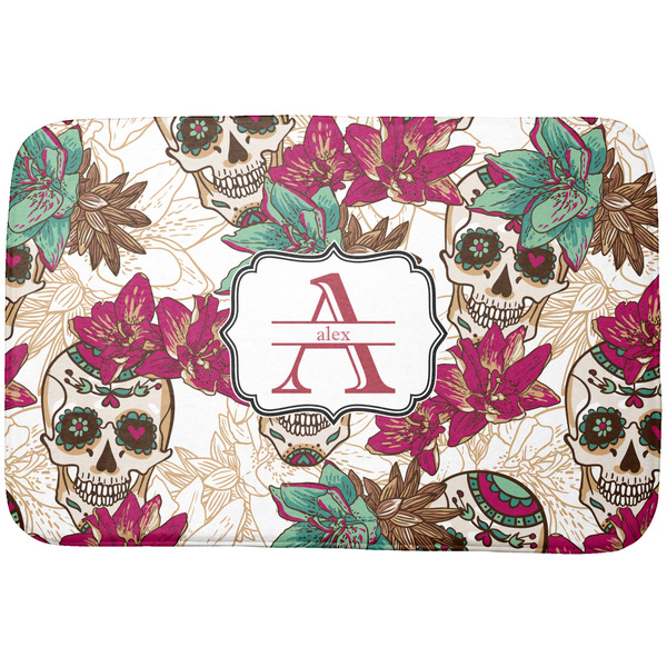 Custom Sugar Skulls & Flowers Dish Drying Mat (Personalized)