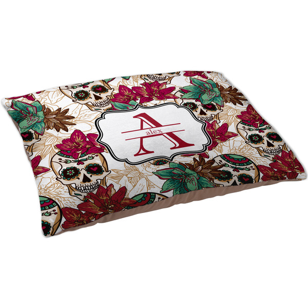 Sugar Skulls & Flowers Dog Bed - Large