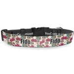 Sugar Skulls & Flowers Deluxe Dog Collar - Extra Large (16" to 27") (Personalized)