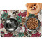 Sugar Skulls & Flowers Dog Food Mat - Small w/ Name and Initial