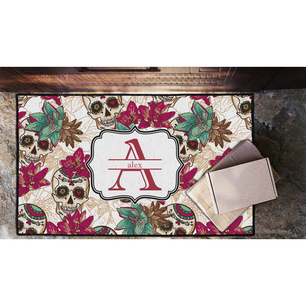 Sugar Skulls & Flowers Door Mat - LIFESTYLE (Lrg)