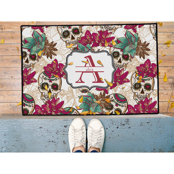 Sugar Skulls & Flowers Door Mat - LIFESTYLE (Med)