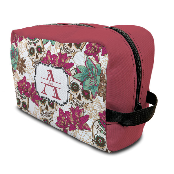 Custom Sugar Skulls & Flowers Toiletry Bag / Dopp Kit (Personalized)