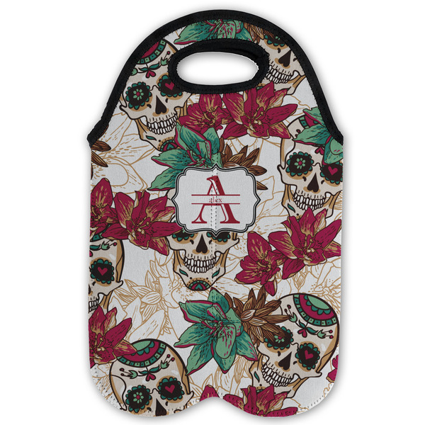 Sugar Skulls & Flowers Double Wine Tote - Flat (new)