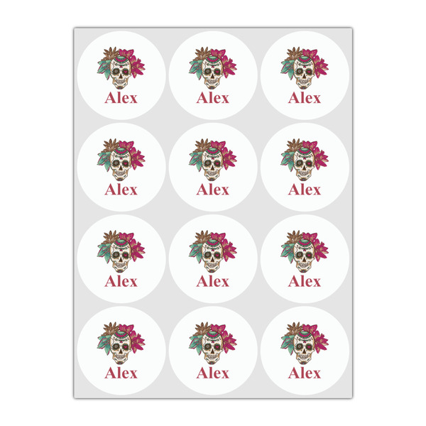 Sugar Skulls & Flowers Drink Topper - Small - Set of 12